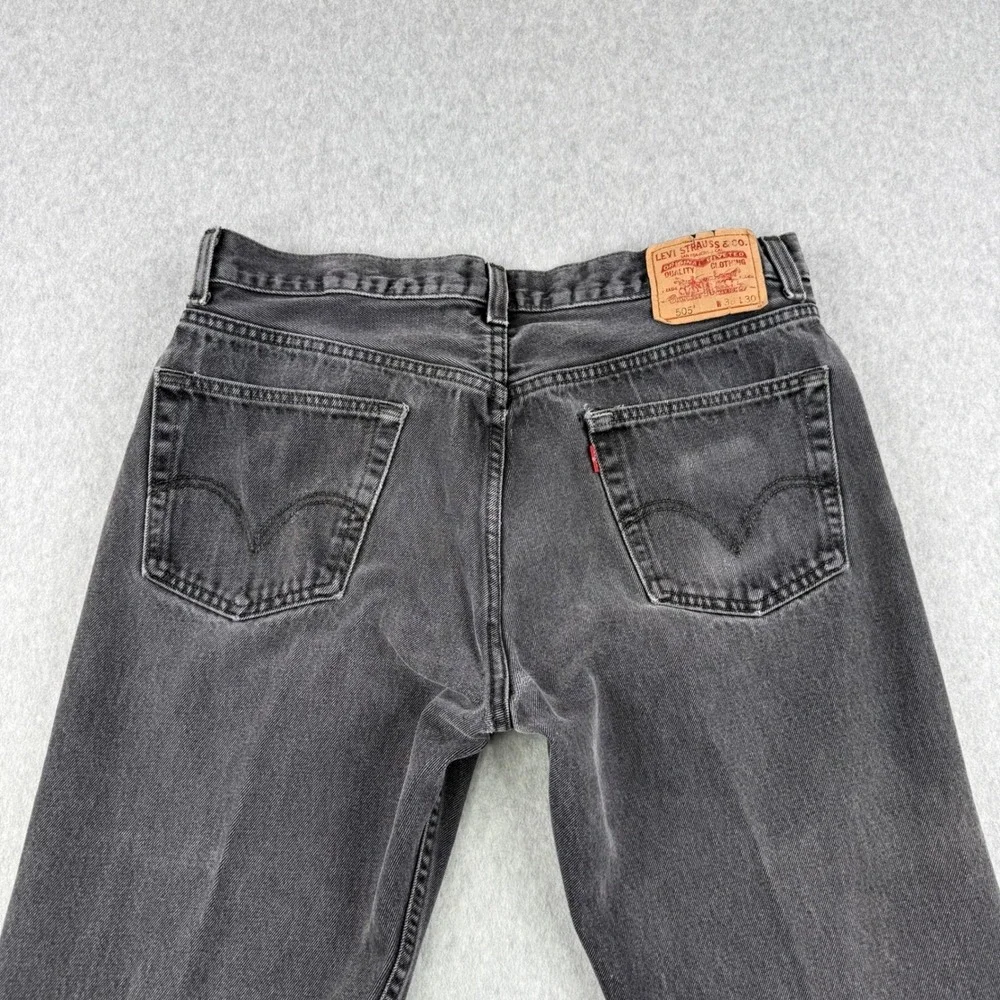 Vintage Levis 505 Jeans‎ Mens Fits 36x29 Black Denim Faded Straight Leg Casual